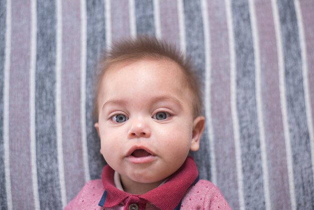 Photo portrait of cute baby boy