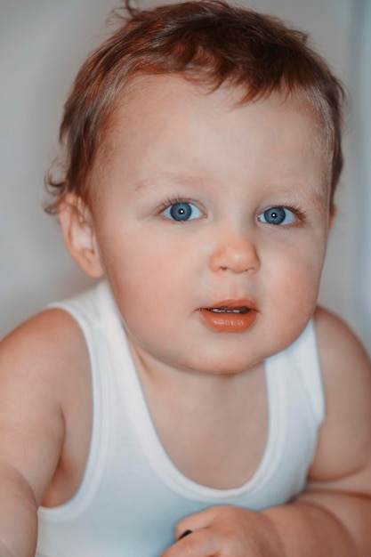 Photo portrait of cute baby boy