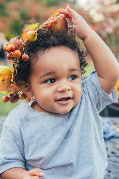 Photo portrait of cute baby girl