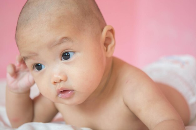 Photo portrait of cute baby girl