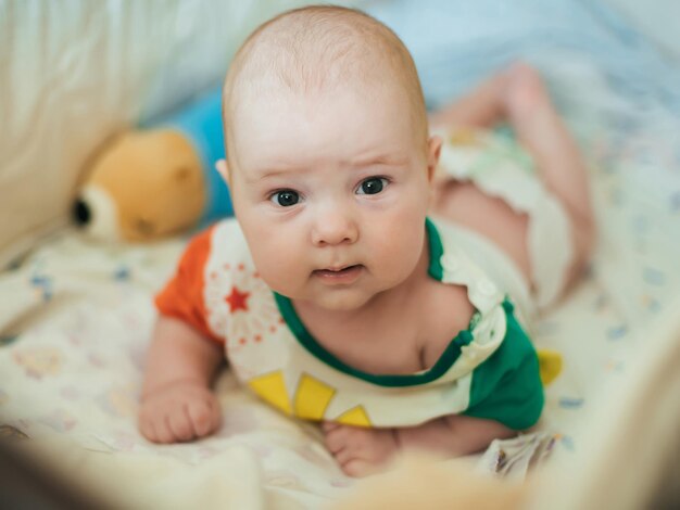 Portrait of cute beautiful Caucasian baby boy