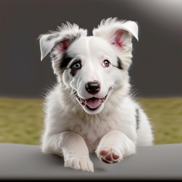 かわいいボーダーコリーの子犬の肖像画