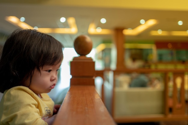 Portrait of cute boy looking away