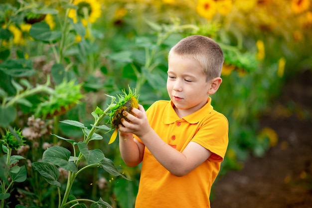 Portrait of a cute boy in nature