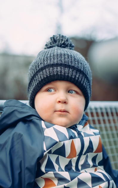 Photo portrait of cute boy wearing hat