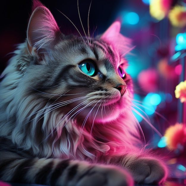 AI에 의해 생성된 귀여운 고양이의 초상화