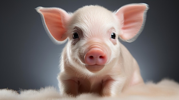 Портрет милой веселой свиньи