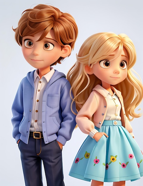 Portrait of cute children cute boy and girl