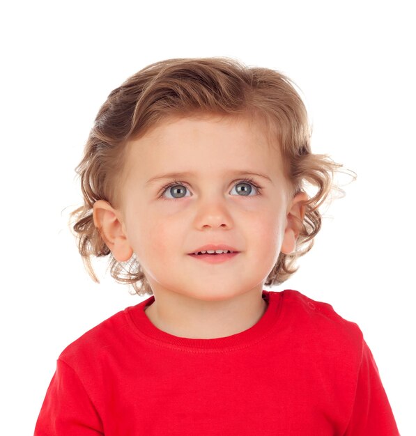 Portrait of cute girl against white background