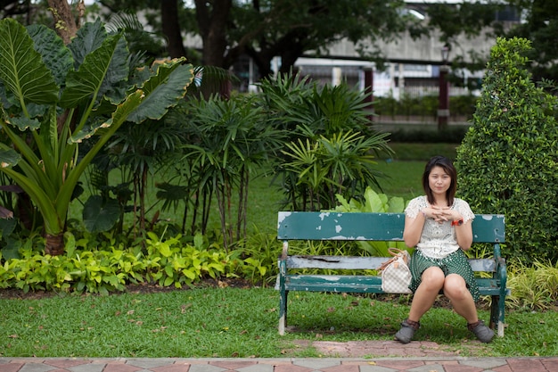 portrait cute girl in park