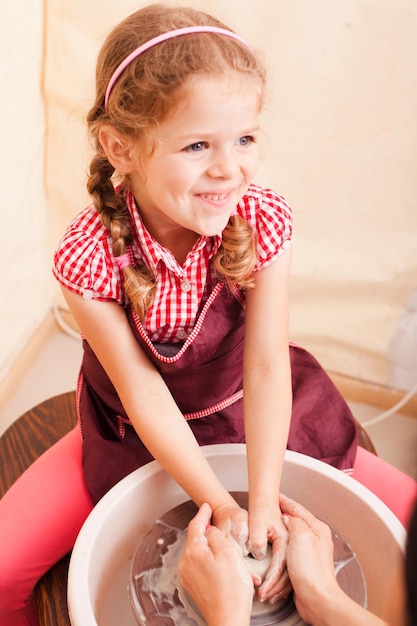 Portrait of cute girl smiling