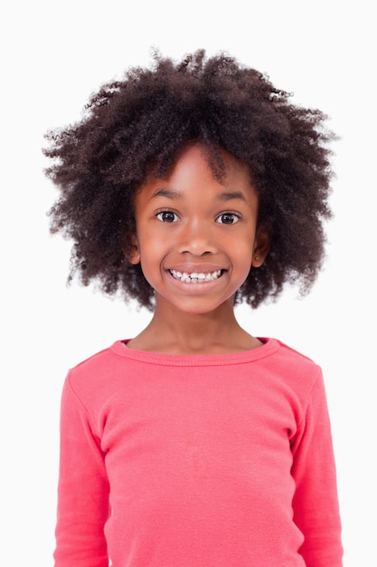 Foto ritratto di una ragazza carina sorridente