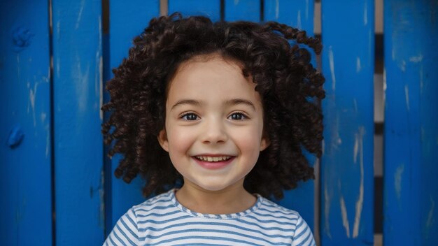 Portrait of a cute girl with curly hair