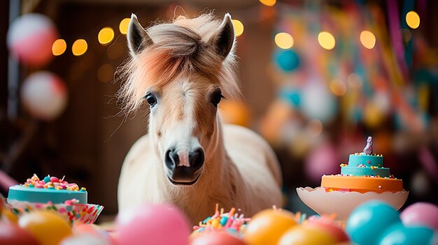 Photo portrait of a cute horse