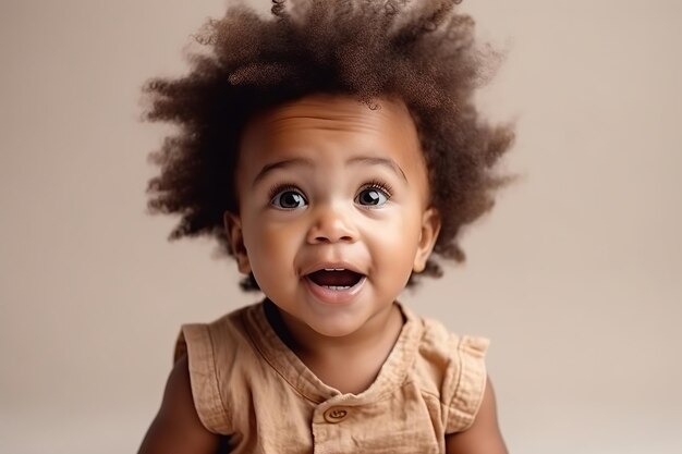 Portrait of cute little baby generative ai