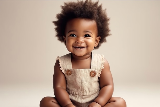 Photo portrait of cute little baby generative ai