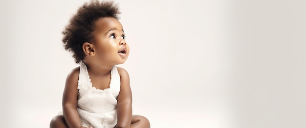 Photo portrait of cute little baby generative ai