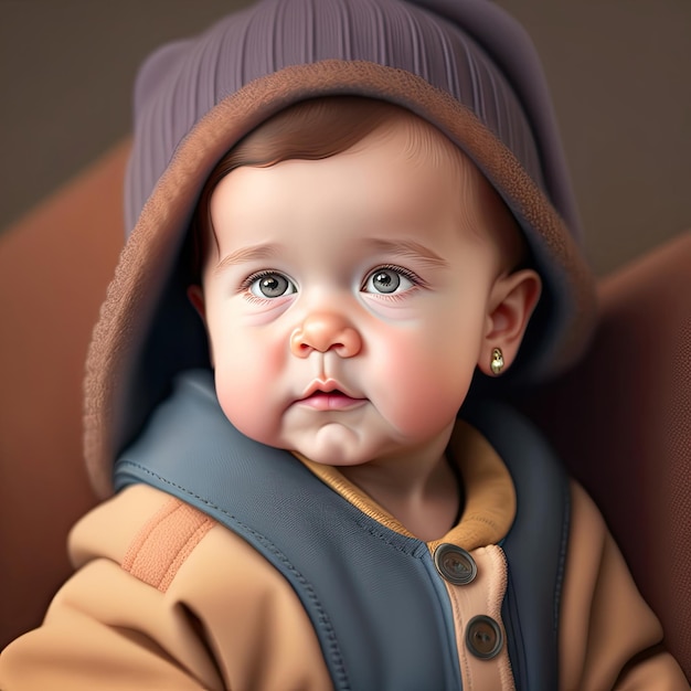 Portrait of cute little baby