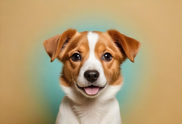 Photo portrait of a cute little dogtongue