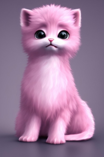 Portrait of a cute little pink kitten