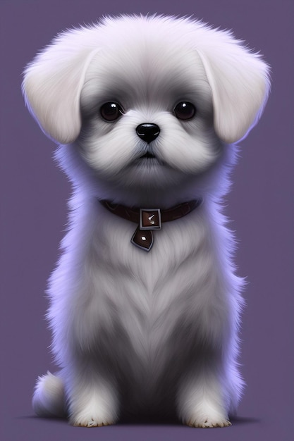 Portrait of a cute little white dog