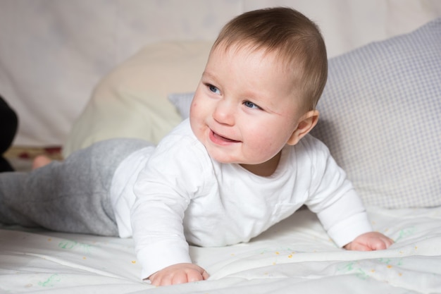 Portrait of cute newborn baby boy