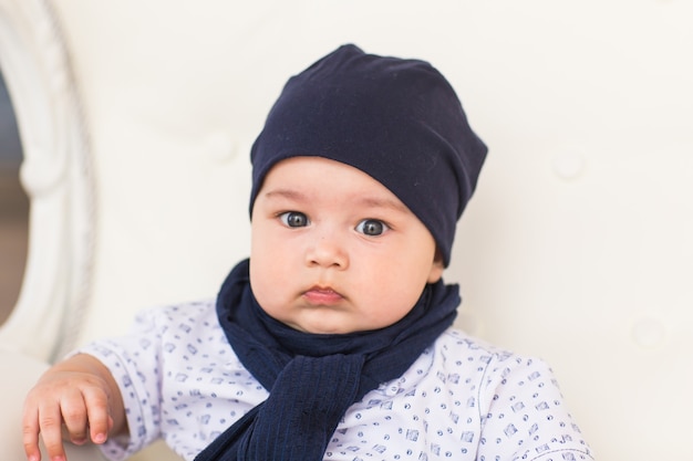 Portrait of a cute newborn baby