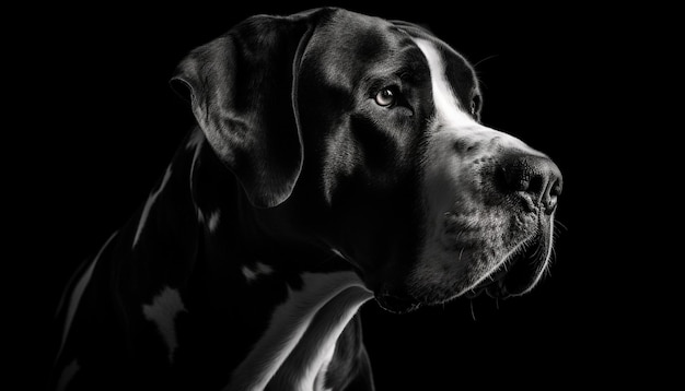 Photo portrait of a cute purebred puppy black and white retriever generated by ai