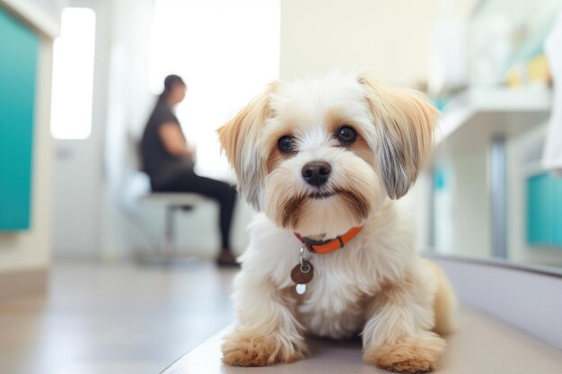 医診所での健康チェックアップで可愛い高齢犬の肖像画が生成されました