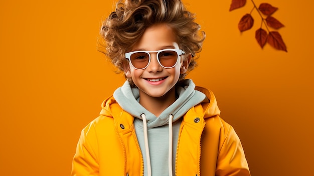 portrait of cute smiling boy dressed in casual style