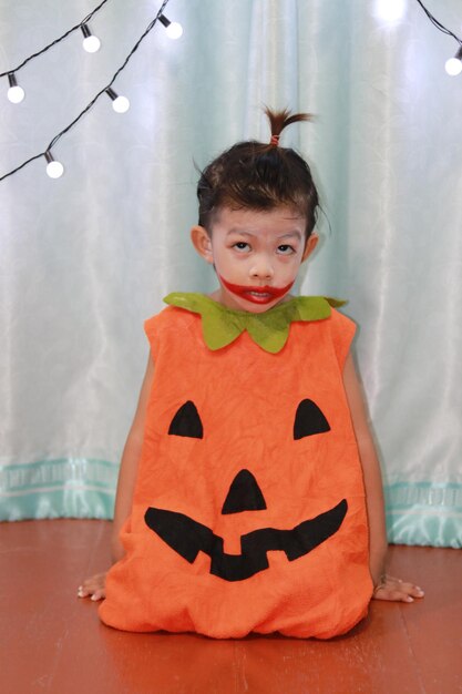 Portrait of cute smiling boy in halloween