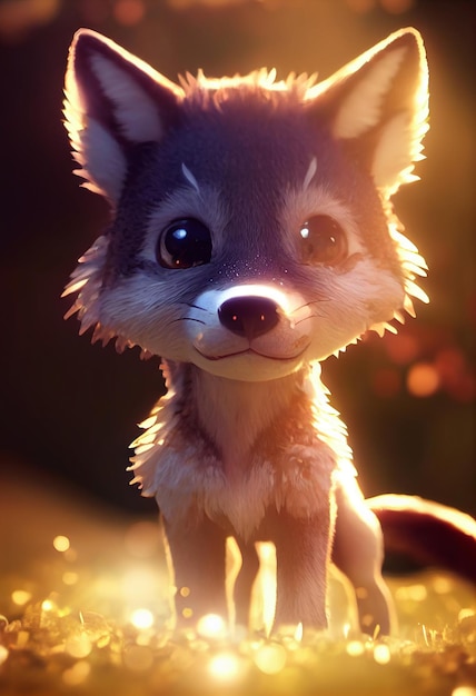 Portrait of cute wolf