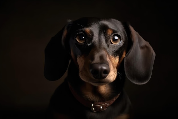 Portrait of a dachshund Cute dog AI