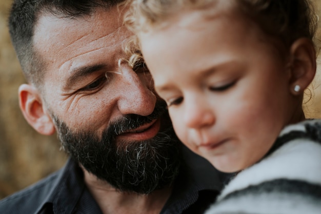 Portrait of daughter and father