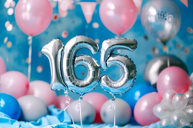 Photo portrait of delicate pastel balloons dancing in the breeze