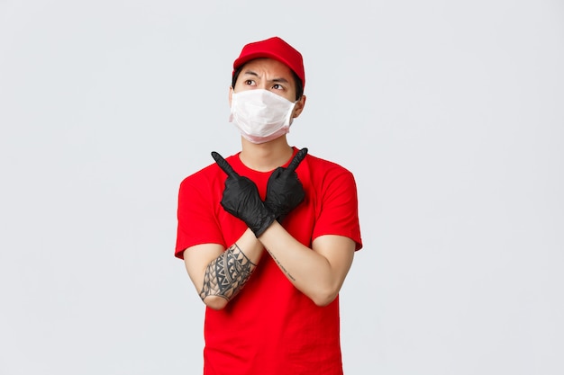 Portrait of delivery man with face mask