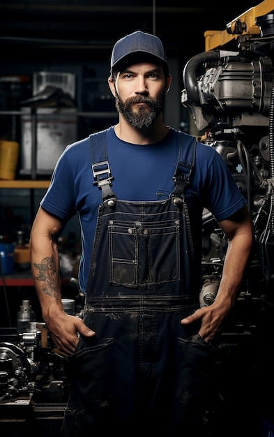 Portrait of a Determined Male Machinist in Industrial Setting