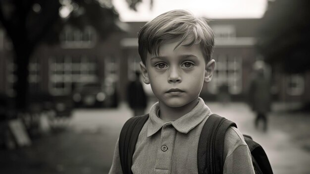 Photo portrait of diligent young student in the classrom