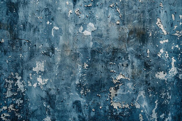 Portrait of Dirty Indigo Blue Wall