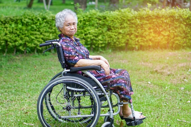 잔디 위 에 체어 에 앉아 있는 장애인 여성 의 초상화