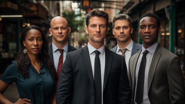 Portrait of Diverse Business People group in outdoor