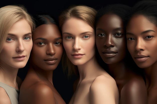 Portrait of diverse group Of beautiful women