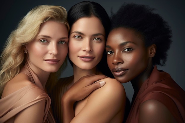 Portrait of diverse group Of beautiful women