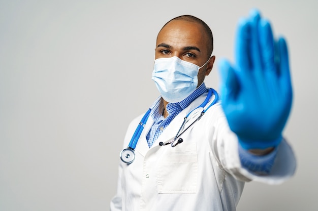 Portrait of doctor in medical mask