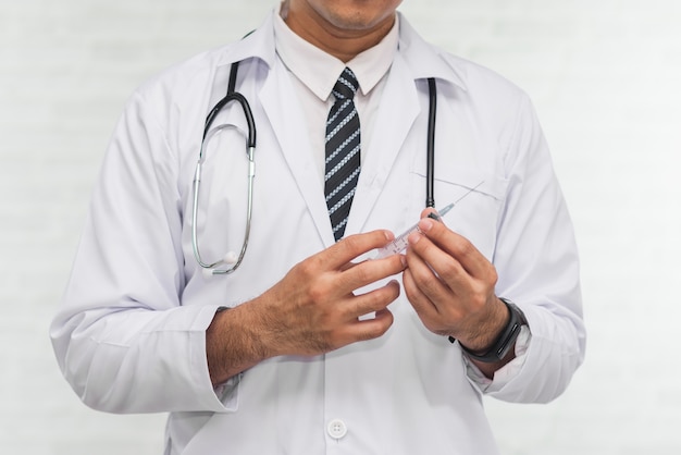 portrait of doctor on white background