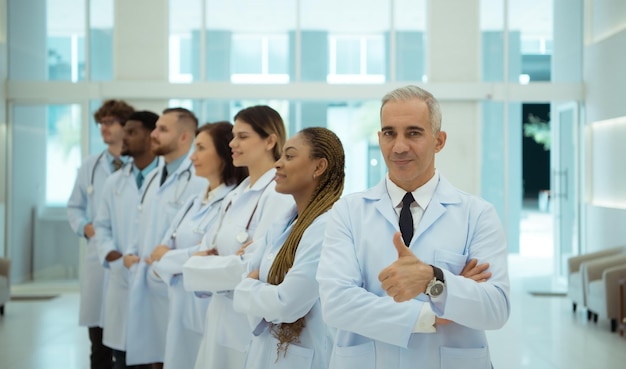 Портрет врачей и студентов-медиков с различными жестами, чтобы подготовиться к уходу за пациентом