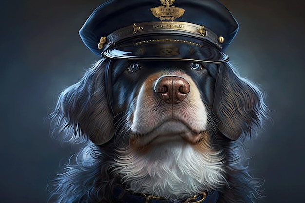 警官生成 ai イラストとして犬の肖像画