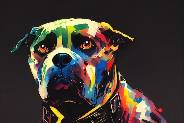 Portrait of a dog color art