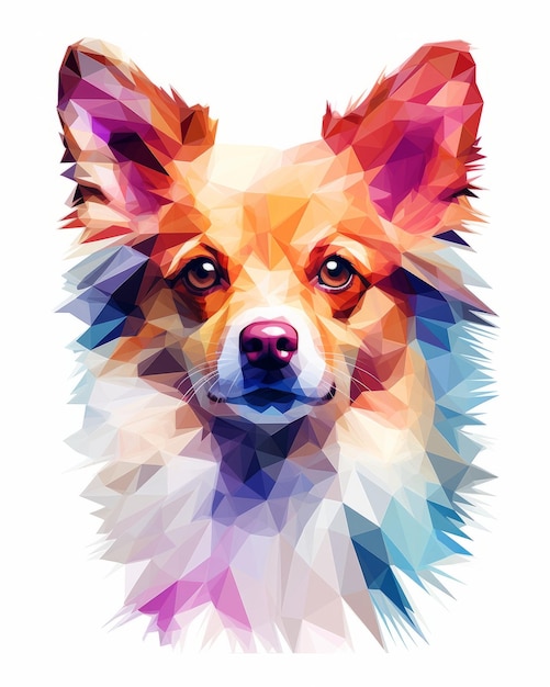 Портрет собаки Красочная низкополигональная векторная иллюстрация