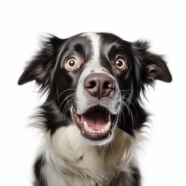 Portrait of a dog looking at the camera isolated on a white background generated by AI